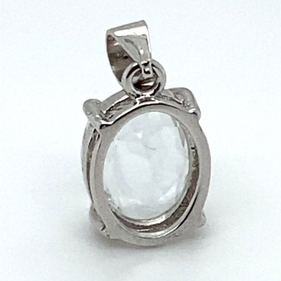 Aquamarine 1.90ct White Gold Finish Solid 925 Sterling Silver Pendant - Picture 6 of 6